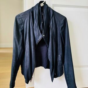 Vince leather drape jacket